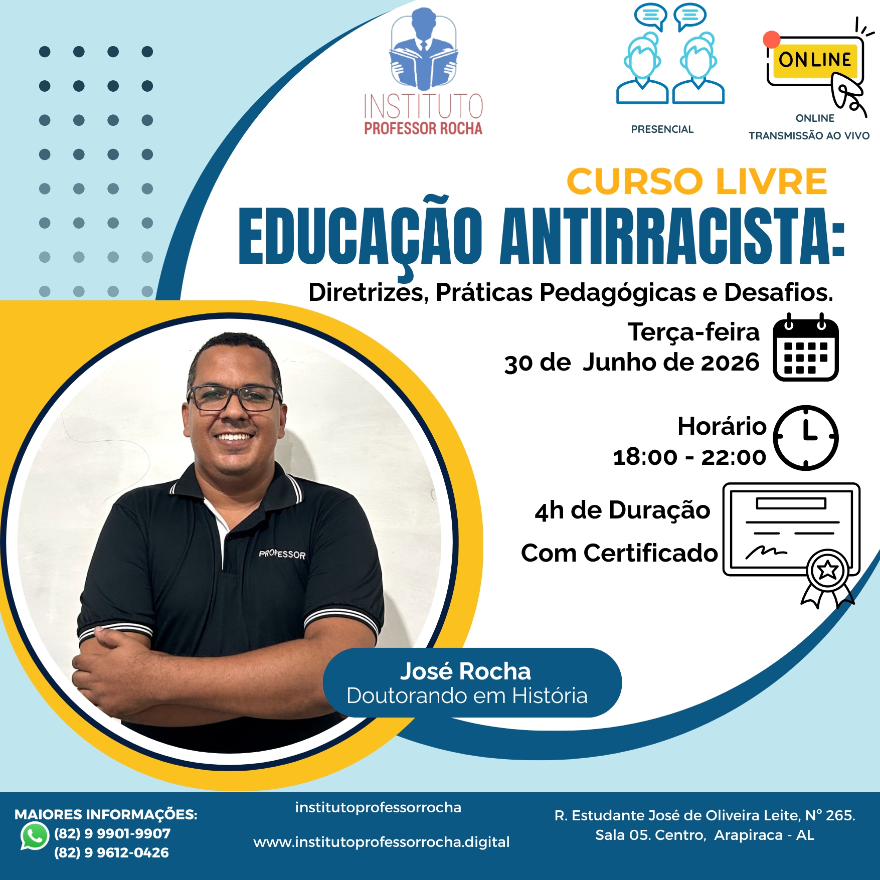Curso Livre de Educação Antirracista: Diretrizes, Práticas Pedagógicas e Desafios (PRESENCIAL/ONLINE))